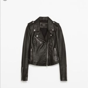 ZARA TRAFALUC FAUX LEATHER MOTO JACKET ✨